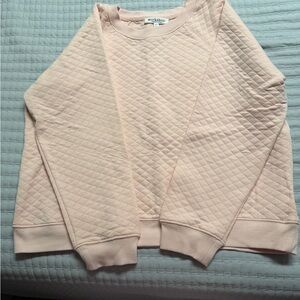 Workshop Republic Clothing Pink Quilted Crew Neck Sweater